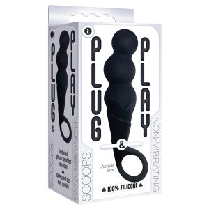 The 9’s Plug & Play Scoops Anal Plug - Black