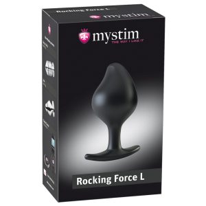 Mystim Rocking Force Electric Stimulator Buttplug - Large, Black