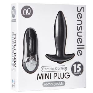 Sensuelle Vibrating Mini Plug with Remote Control - Black