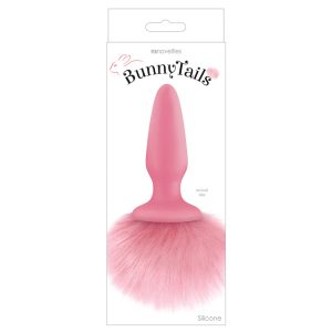 Bunny Tails Tapered Butt Plug with a Soft, Fluffy Tail - Pink